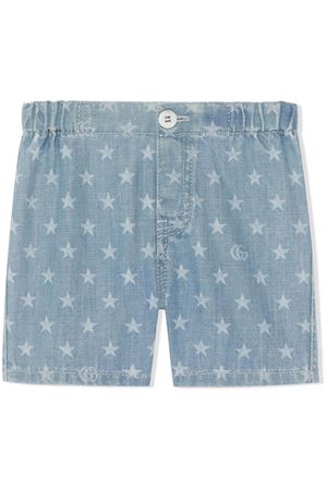 Shorts in cotone blu GUCCI KIDS | 712657XDB704425